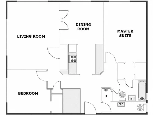 Floor plan 2 Bed / 2 Bath: Type A