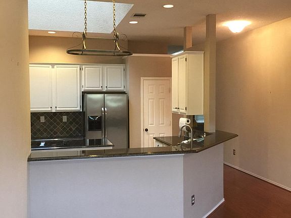 family room view of kitchen