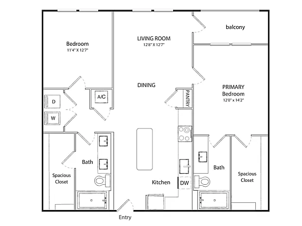 Floor plan B1A-AH 80