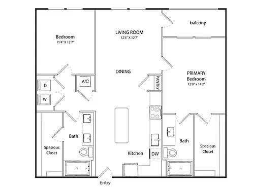 Floor plan B1A-AH 80