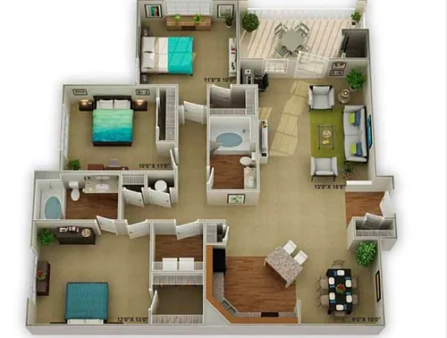 Floor plan C1 The Legend - 3 Bedroom, 2 Bathroom