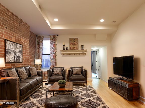 Living room, virtually staged