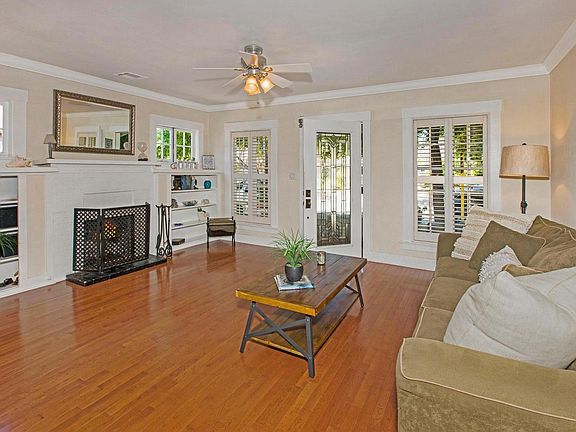 Living room with fireplace