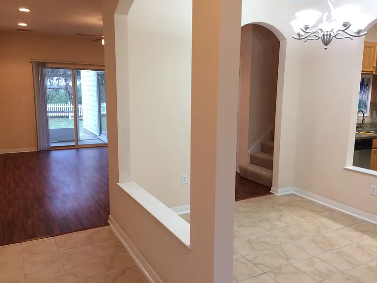 view from the entry hall and front door.
