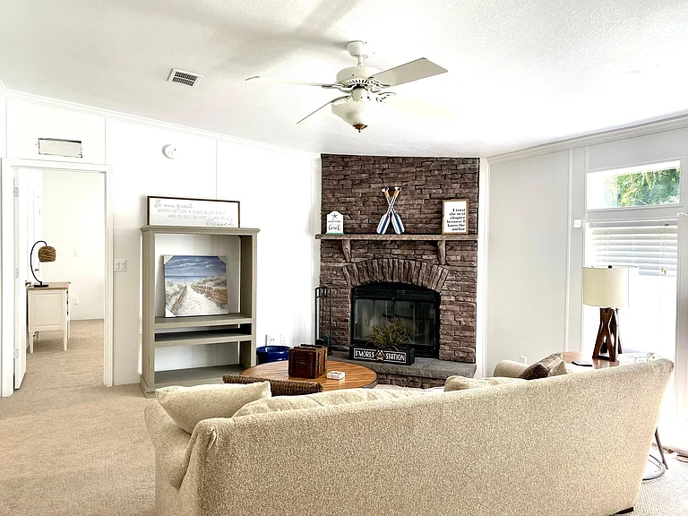 Family Room - TV, Fireplace and game table