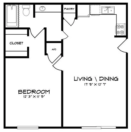 Floor plan 1 Bedroom