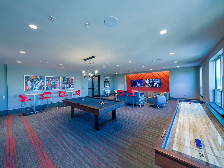 Lofts at Jefferson Station Resident Lounge with Billiards Table