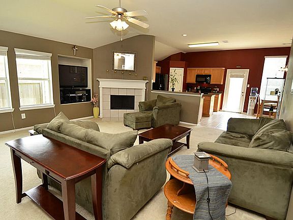 The family room has great natural light.