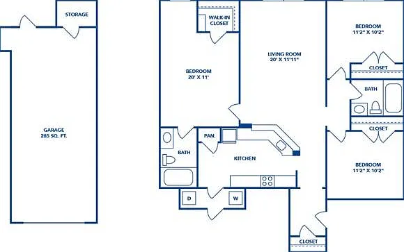 3 Bedroom | 2 Bath | 1188 SF | Attached Garage 3 Bedroom | 2 Bath | 1188 SF | Attached Garage