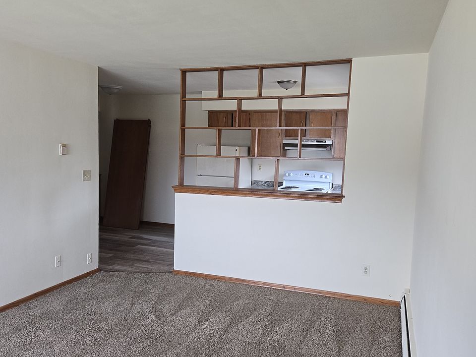 View from the living room to the dine-in kitchen.