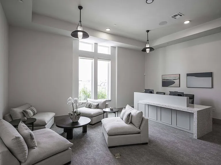 Expansive clubroom with gathering space