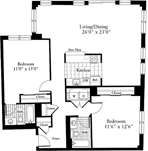 Floor plan 2 Bedrooms Z
