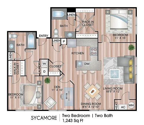 Floor plan Sycamore with Den