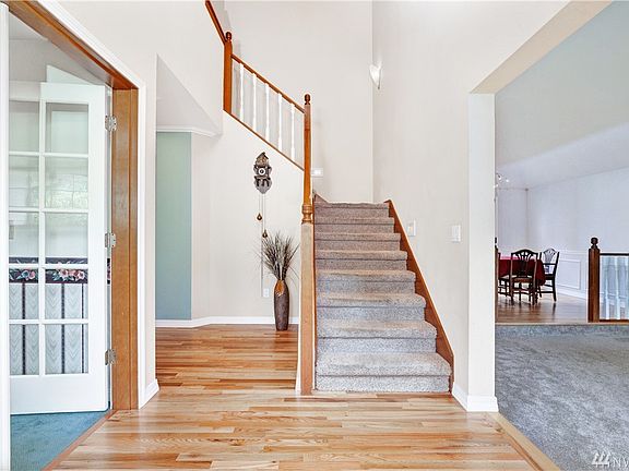 Entry with office on the left, living room on the right