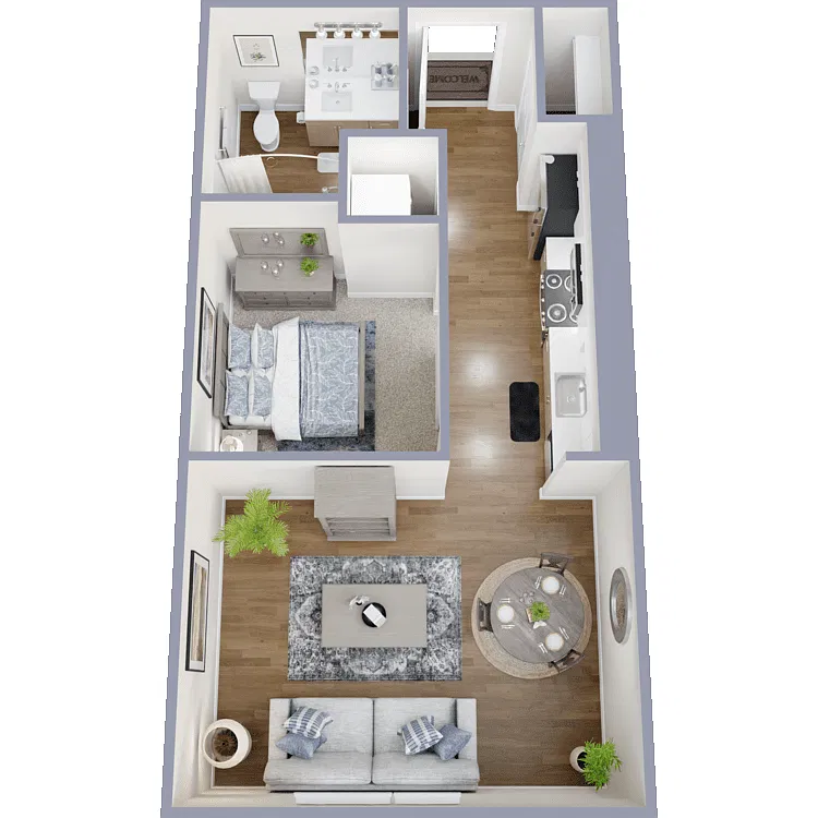Floor plan Open 1 Bed