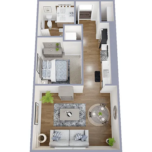 Floor plan Open 1 Bed