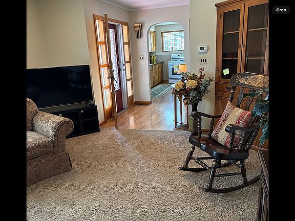 Living room into kitchen
