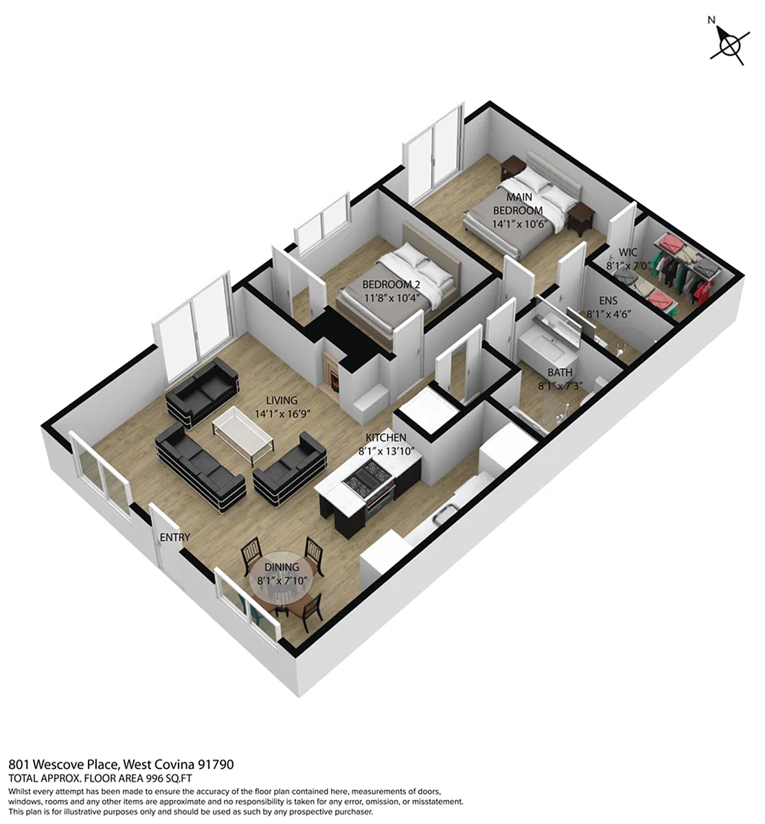 Floor plan 2 Bedrooms 2 Bathrooms