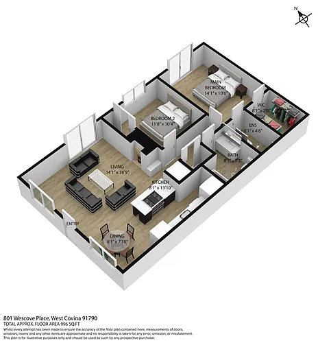 Floor plan 2 Bedrooms 2 Bathrooms