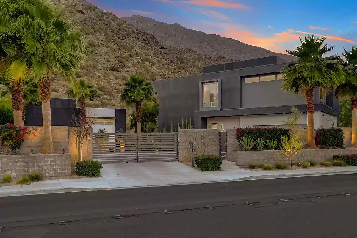 Exterior of the gated house in less windy South Palm Springs in the Dakota Community Complex. Quiet, upscale area close to downtown and convenient shopping. - 1505 S Belardo Rd