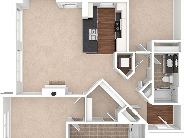 2 BD / 2 BA 1,233 SF