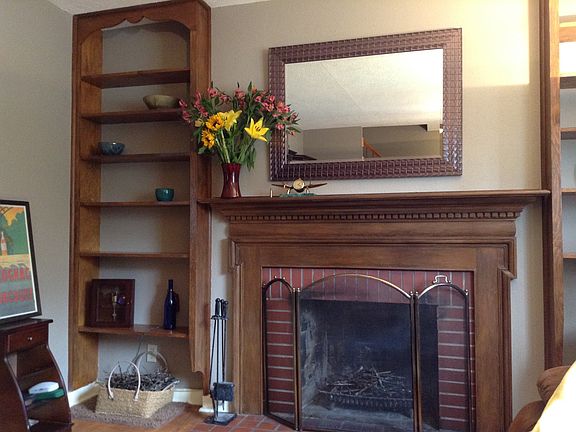 Wood-burning fireplace