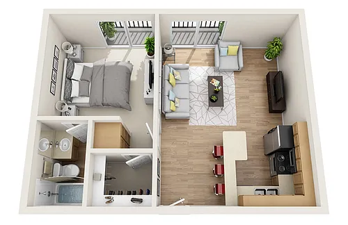 Floor plan One Bedroom A
