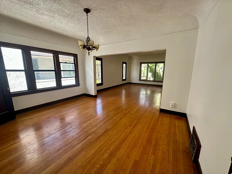 View of dining room into living room