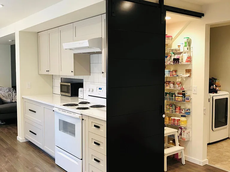 Custom barn door for pantry