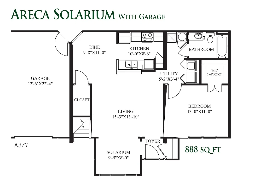 Floor plan Areca Solarium with Garage