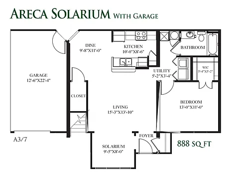 Floor plan Areca Solarium with Garage