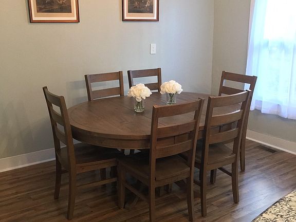 Downstairs, eat-in kitchen.