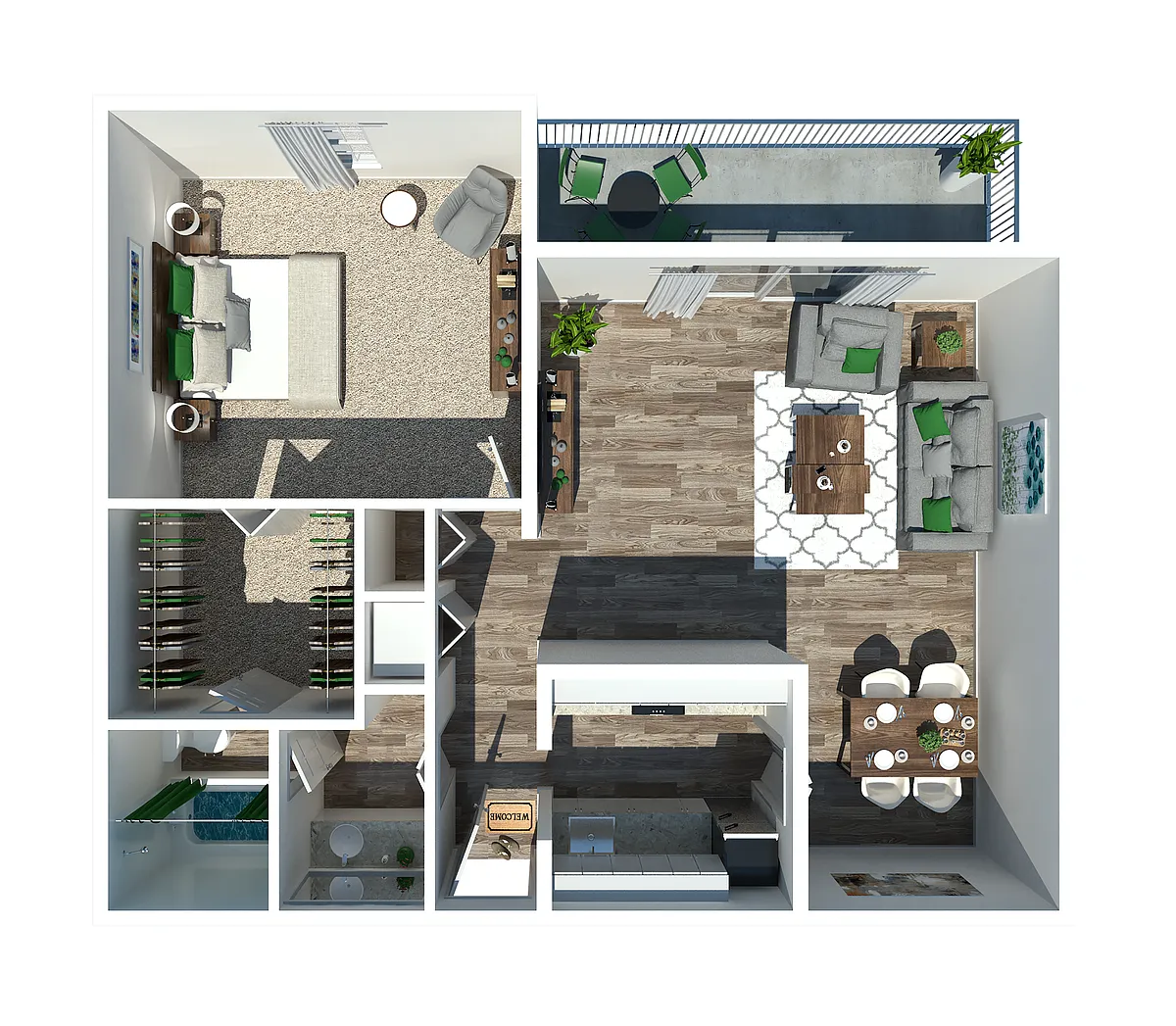 Floor plan 1 Bedroom 1 Bath