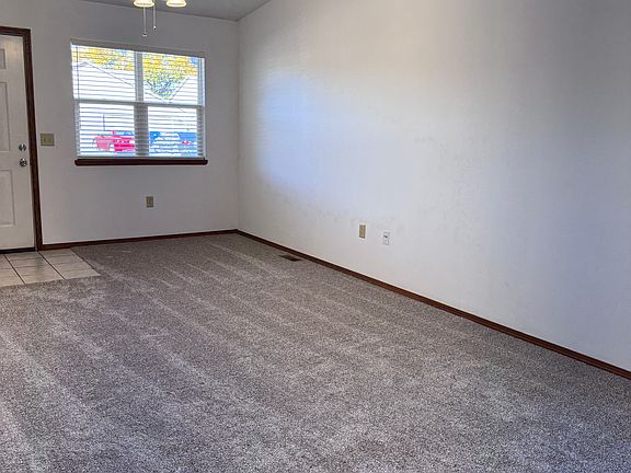 Front door and living room.