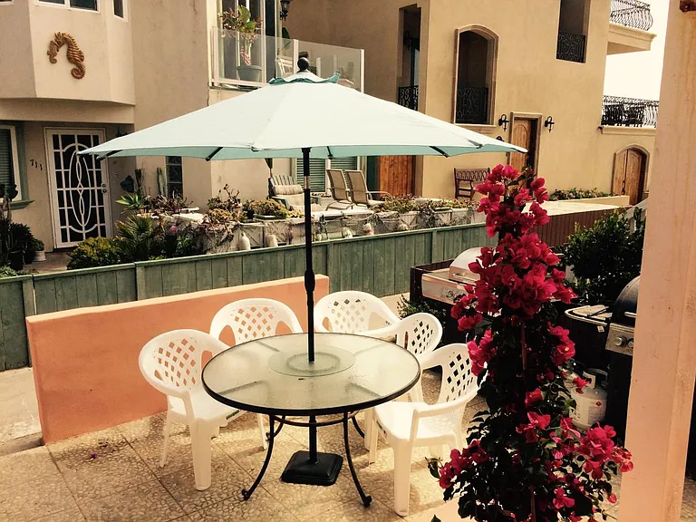 One of multiple patio setups to enjoy