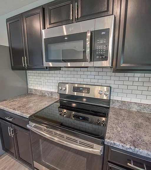 Gleaming Stainless Steel Kitchen Appliances.