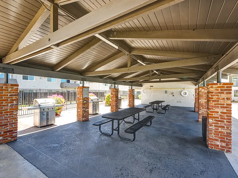 BBQ grills with picnic tables