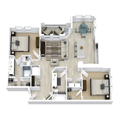 Floor plan B2 - Two Bedroom | Two Bath