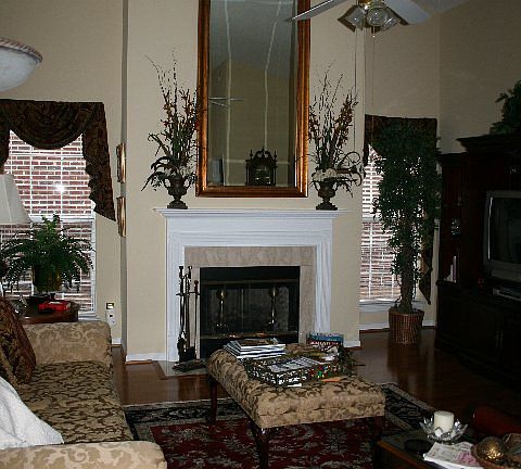 Living room gas fireplace