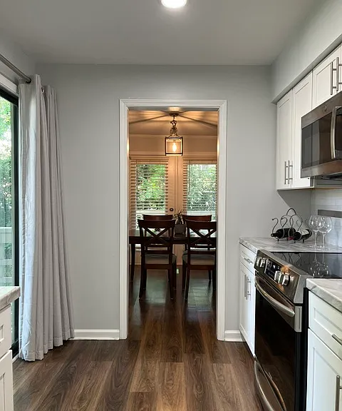 View to dining area.
