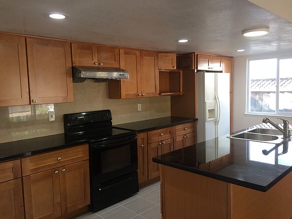 kitchen and family room