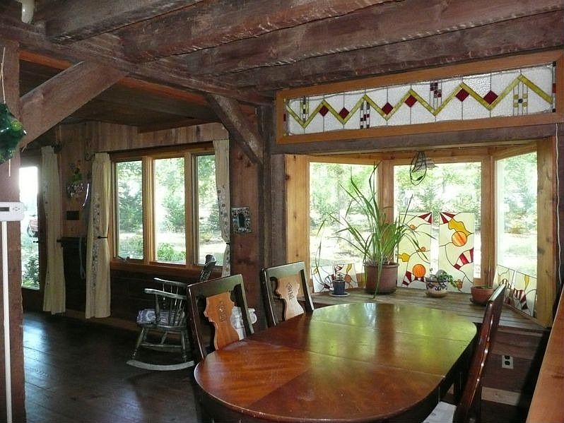 Huge Bay Window & Birch Planks which Adorn the Breakfast Bar