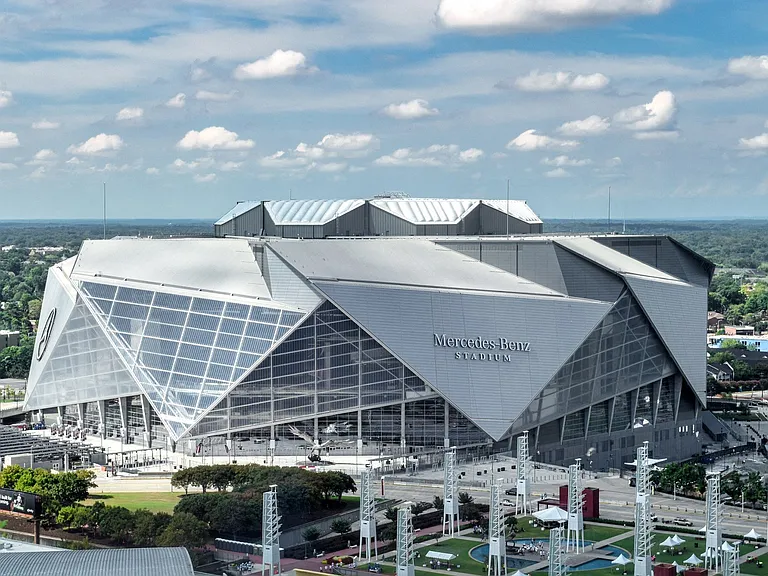 Catch a game at the Mercedes-Benz Stadium.