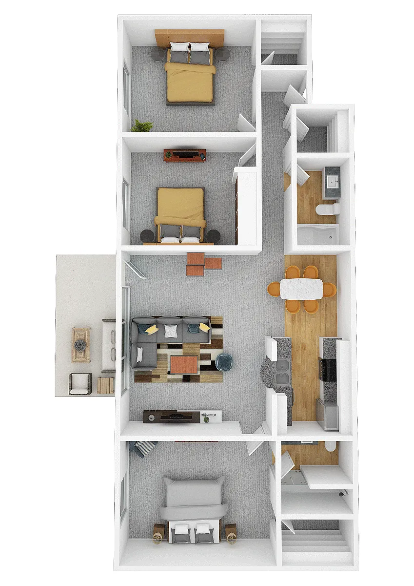 Floor plan 3 Bed 2 Bath
