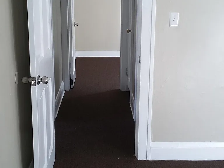 View into unit from entryway looking towards back bedroom
