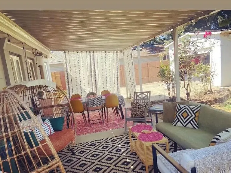 Back patio in the summer is great for entertaining