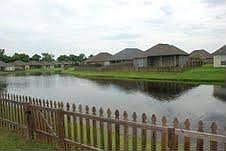 view of lake from backyard