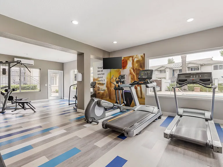 The Summit's fitness center is open 24/7 and includes aerobic machines like treadmills and stationary bikes to keep you moving anytime.
