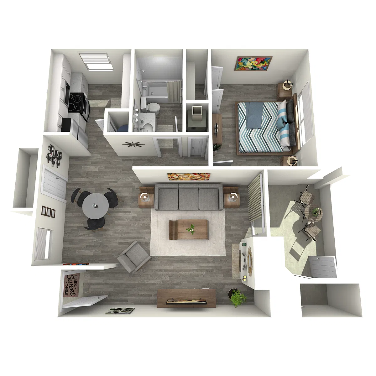 Floor plan A2 | 1 Bed | 1 Bath | Upgrade
