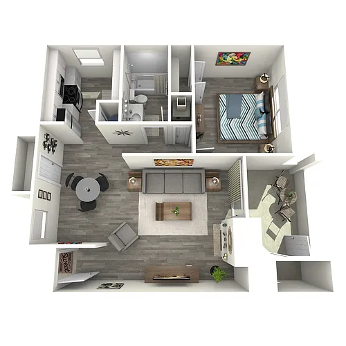 Floor plan A2 | 1 Bed | 1 Bath | Classic